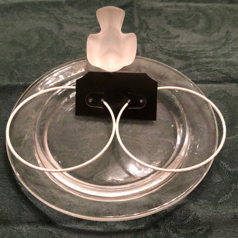 Chico’s Silvertone Large Hoop Pierced Earrings